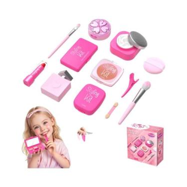 Imagem de Conjunto De Maquiagem De Luxo Para Meninas 12 Pcs Batom Não Tóxico Som