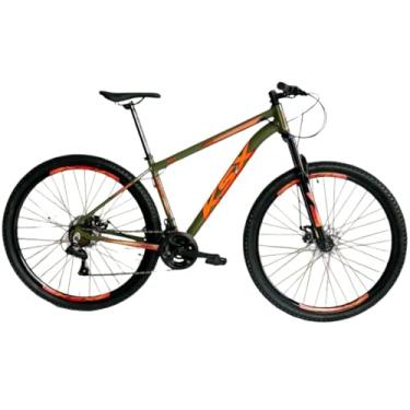 Imagem de Bicicleta 29 KSX Masculino Mtb Alum. Bike Index Freio Mecânico 21v Cabeamento Interno Suspensão 80mm (VERDEMILITAR/LARANJA, 17)