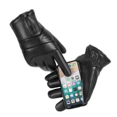 Imagem de Luvas Retrô de Couro para Motocicleta / Luvas Impermeáveis para Moto/F