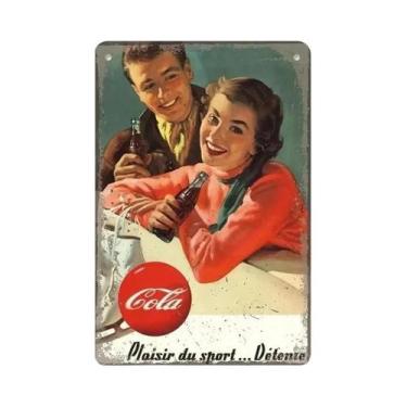 Imagem de Placa De Parede De Lata De Metal Para Refrigerantes Vintage Cola Para 