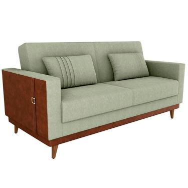 Imagem de Sofa Cama 2 Lugares 203 Cm Esther Boucle Corino Whisk Milani Store Oliva