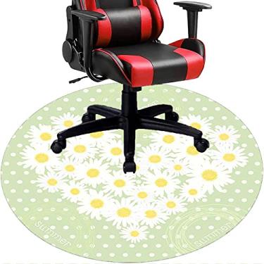 Imagem de Tapete de cadeira de escritório com flores, textura de flor, tapete de cadeira de mesa para piso de madeira de escritório em casa, protetor de piso de pilha baixa, redondo 119 cm