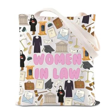 Imagem de ENSIANTH Women in Law Tote Bag Advogado Gifts Scales of Justice-Paralegal Appreciation - Woman Power - Bolsa de mão de assistente jurídico, Bolsa feminina