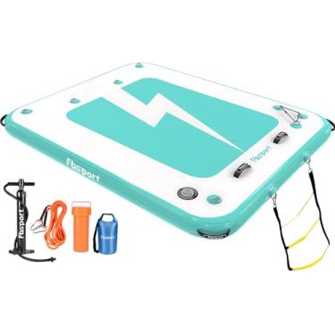 Imagem de FBSPORT Doca Flutuante Inflável, Plataforma De Doca De Ar Inflável, Ilha Flutuante, Jangada Com Superfície Antiderrapante, Esteira De Doca Flutuante De Água Inflável Para Lago, Piscina, Praia, Ocean