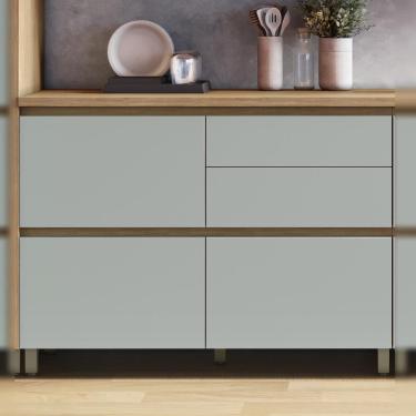 Imagem de Balcão 1 Porta Basculante 4 Gavetas 120cm 100% MDF Rainha Nesher