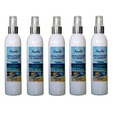 Imagem de Kit 5 Aromatizador De Ambientes Aroma Marine Frasco 200Ml - Borlen