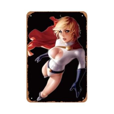 Imagem de Anime Menina Biquíni Metal Poster Sexy Arte Da Parede Decoração Para C