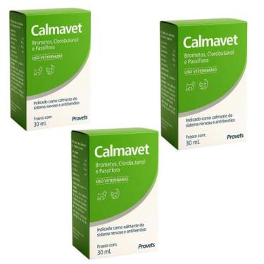 Imagem de Kit 3un Calmante Natural P/ Cães/Gatos Calmavet 30ml Provets
