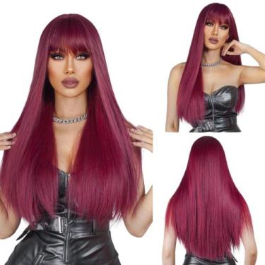 Imagem de Peruca Wig Orgânica Super Natural Lisa Com Franja 75cm - Maya Hair, bo