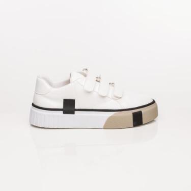 Imagem de Tenis sneaker by brava casual confortavel da moda, 38, Branco, Preto