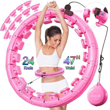 Imagem de Leann L!fe U1-24 Knots Cintura 47", Bambolê Com Peso E Trava Magnética Para Perda De Em Adultos, Tamanho Grande Infinito, Crianças Casa Ao Ar Livre, Exercícios Fitness, Tônico Abdominal, Rosa Claro