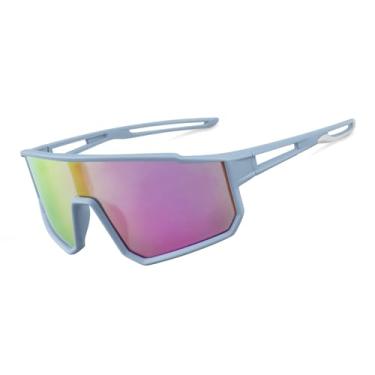 Imagem de Óculos de sol polarizados de beisebol esportivo infantil para meninos e meninas, óculos de softball, proteção UV400, armação TR90, Rosa, azul