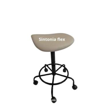 Imagem de Cadeira mocho sela alta tatoo e cílios 65cm 75cm corano bege