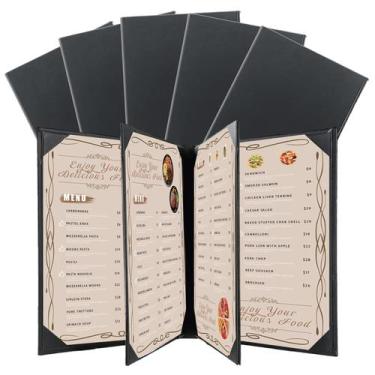Imagem de Capas de menu: material sintético FLKQC, 6 visualizações, 8,5 x 11 pol