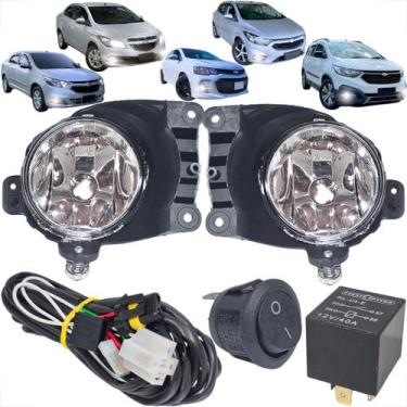 Imagem de Kit farol de milha onix prisma cobalt spin sonic s moldura botao alter