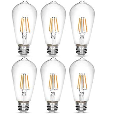 Imagem de Lâmpada LED Edison, lâmpada Edison vintage antiga de 40W, lâmpada E26 não regulável lâmpada LED 450 Lumens 2700K, pacote com 6