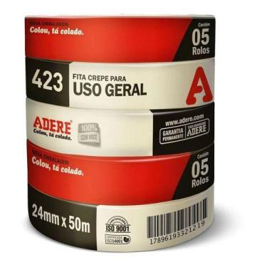 Imagem de Fita Crepe Uso Geral 45x50 423 Com 10un - Adere