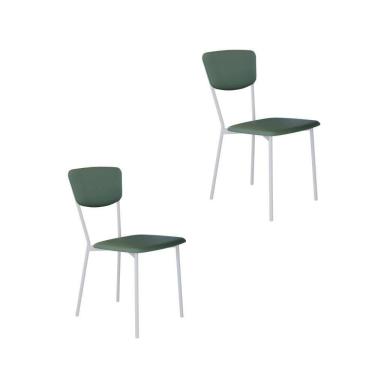 Imagem de Cadeira Vintage Retrô Fixa C-4 Pés 425 X 505 X 830 Mm C-2 Un. Pés Brancos. Cn.urano Vd.salvia Cn.urano Verde Sálvia