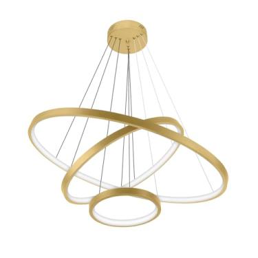 Imagem de Pendente LED Ring Triplo Bivolt 60W 3.000K Dourado