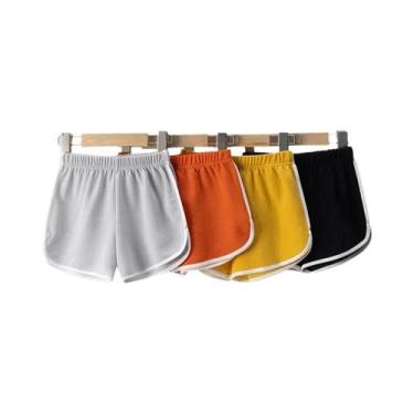 Imagem de Shorts Esportivos Casuais Infantis De Cor Sólida Para Meninos E Menina