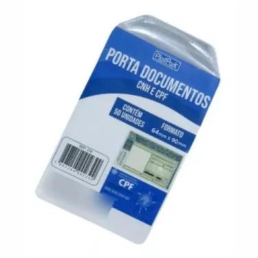 Imagem de Protetor Porta Documento Aba Cnh Cpf 65x90mm Plastpark 50un