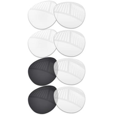 Imagem de MYCOURAG Lentes de reposição de proteção UV para óculos de sol RayBan Meta Headliner RW4009F 51 mm - 2 x HD transparente + 2 fotocromáticas transparentes não polarizadas