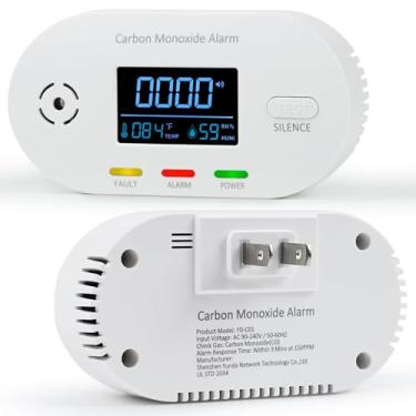 Imagem de BTYEEUYI Detectores de monóxido de carbono, detector de monóxido de carbono com monitor de alarme de CO sensor de umidade e temperatura, detector de CO 3 em 1 com visor LCD para casa/cozinha/hotel