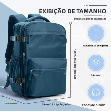 Imagem de Mochila Masculina Para Laptop De 15,6 Polegadas, Bagagem De Mão Com Co