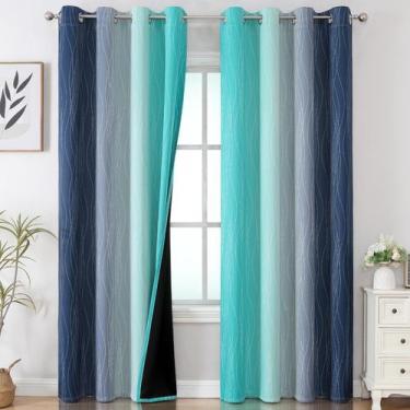 Imagem de Cortinas Blackout Estelar Textiler Azul marinho/azul-petróleo 132x213c