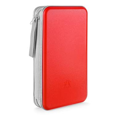 Imagem de LIOVODE Estojo Para Dvd, 96 Unidades, Suporte Cd Portátil, Organizador De Mídia Plástico Rígido, Carteira Carro (Vermelho)