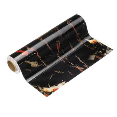 Imagem de HARFINGTON Borda de papel de parede de grão de madeira 20 cm x 5 m PVC autoadesivo texturizado adesivo de moldura impermeável papel de parede decorativo de parede para armários de mesa de porta de