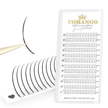 Imagem de CoMango Extensões de cílios pré-fabricados Spikes Wispy Wet Fairy Lash C/D Curly Mix 8-15 mm preto natural 0,07 espessura extensões de cílios pontiagudos 240 spikes leque de cílios (preto, 0,07-C-10