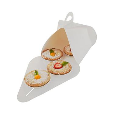 Imagem de Caixas de bolo Ingenero com alças de 23,5 cm, 100 lancheiras embutidas – forro resistente à gordura, para sobremesas ou refeições, caixas de papel branco, fáceis de carregar, recicláveis