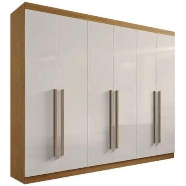 Imagem de Guarda Roupa Da Vinci Plus Cinamomo Off White 6 Portas 6 Gavetas D?doro