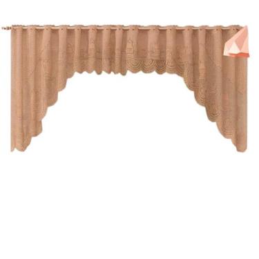 Imagem de Cortina Bando Renda Cascata Cozinha Floral 2,95x1,00 Variada - Beija F