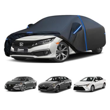 Imagem de Kayme Capa de carro com ajuste personalizado para Honda Civic Sedan Coupe, Nissan Sentra, Toyota Corolla Sedan, Hyundai Elantra, à prova de vento atualizado e 100% à prova d'água. Protetor solar de