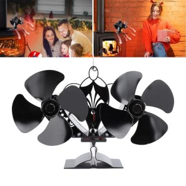 Imagem de Zunate Ventilador de Fogão a Lenha Silencioso Alimentado por Calor, Ventilador de Fogão Movido a Calor de 8 Lâminas Com Termômetro Magnético, Ventilador de Lareira Atualizado Com Fluxo