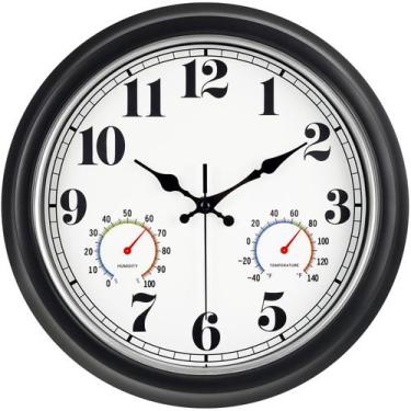 Imagem de Relógio de parede 45minST Vintage 33cm com termômetro higrômetro