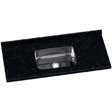 Imagem de Pia Cozinha Sintético 120X55cm Cuba Inox Pedra Escura - 562208 - A.J.RORATO