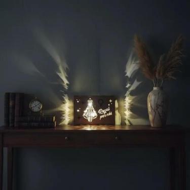 Imagem de Decoração Caixa Luminária Presente Criativo Mdf Led Sagrada Família Je