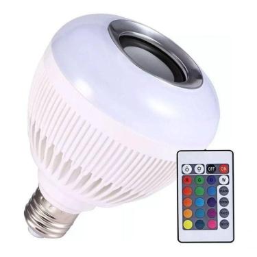 Imagem de Lampada Luz Led Rgb Bluetooth Caixa Som Controle Remoto