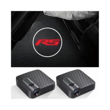 Imagem de 2 peças de luzes marcadoras de porta projetor de concierge luzes de boas-vindas a laser compatíveis Camaro RS Equinox Malibu Traverse Blazer Cruze Trailblazer Trax Sonic Spark acessórios (RS)