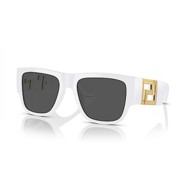 Imagem de Versace Óculos De Sol Masculinos, Armação Branca, Lentes Cinza Escuro, 57 Mm
