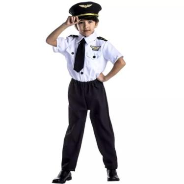 Imagem de Fantasia Infantil de Piloto de Avião, Uniforme, Conjunto Comandante (P)