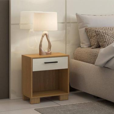 Imagem de Mesa de Cabeceira 1 Gaveta Reta W343 Freijó Off White Dalla Costa
