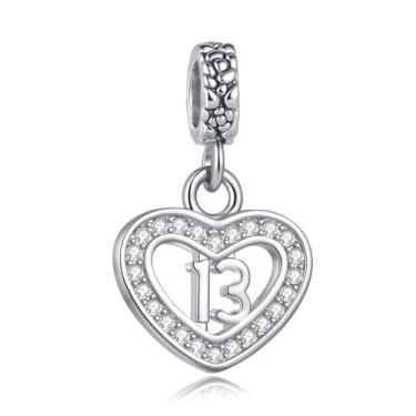 Imagem de MiiFort Pingente de coração com 13 pingentes de coração, pulseiras Pandora, colares, joias de aniversário, presentes para mulheres, filha, irmã, filha, sobrinha