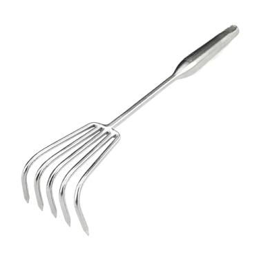 Imagem de predolo Ancinho de mão, garra, ancinho de mão, aço inoxidável, ferramenta compacta para escavação, pequena ferramenta de jardinagem para jardineiro, de, Cinco Dentes