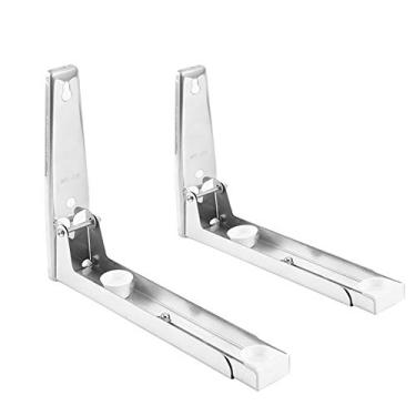 Imagem de Yctze 304 Aço Inoxidável Dobrável Telescópico Forno de Microondas Fixado na Parede Suporte Prateleira Armazenamento para Organização Cozinha