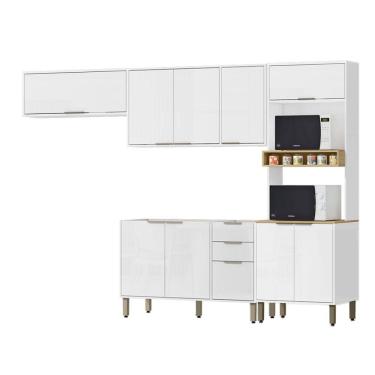 Imagem de Cozinha Modulada 5 Pecas 270 cm MDP GLOR Branco Neve MXM