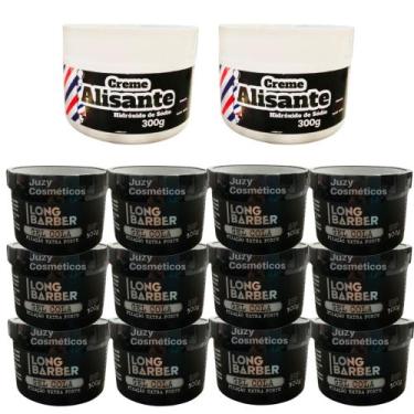 Imagem de Kit 2 Alisante Americano 300g Juca + 12 Gel Long Barber 300g - Juca Me